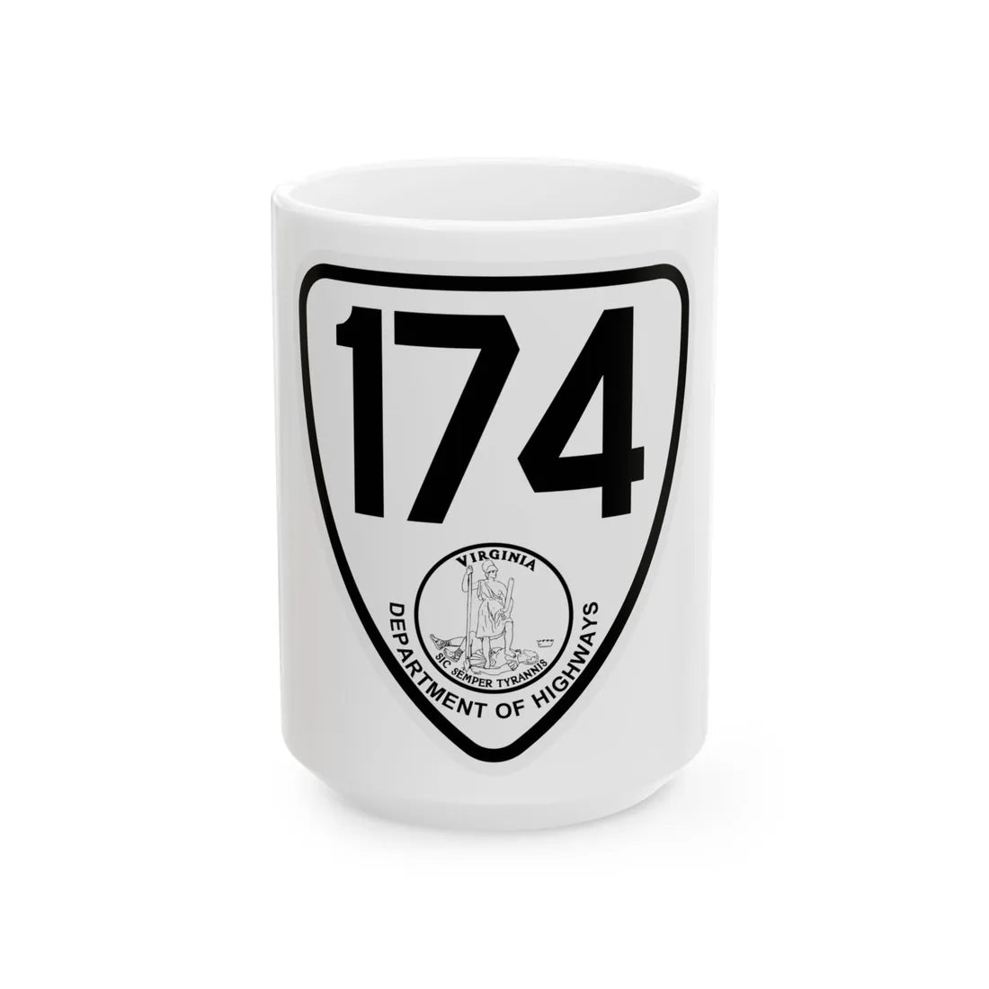 Virginia 174 1924 (Virginia) (Road Sign) White Coffee Mug 15oz - Go Mug Yourself