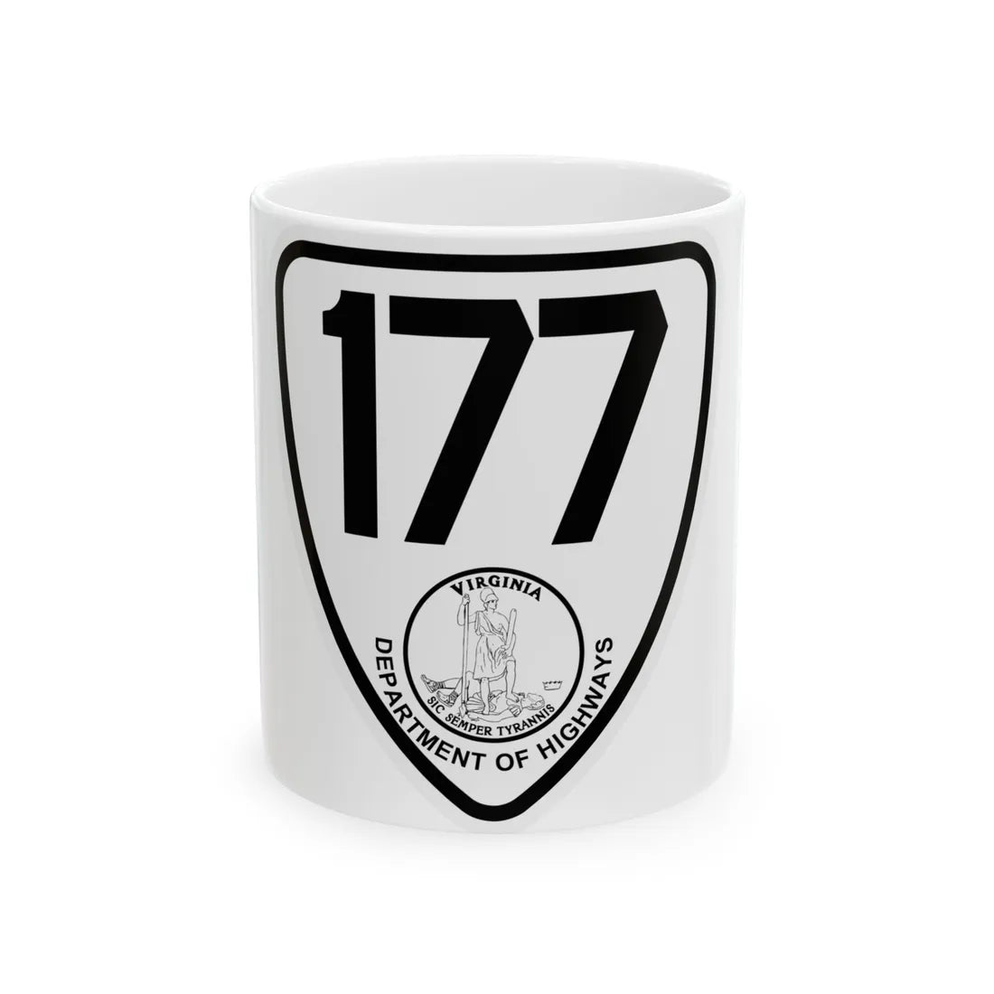 Virginia 177 1924 (Virginia) (Road Sign) White Coffee Mug 11oz - Go Mug Yourself