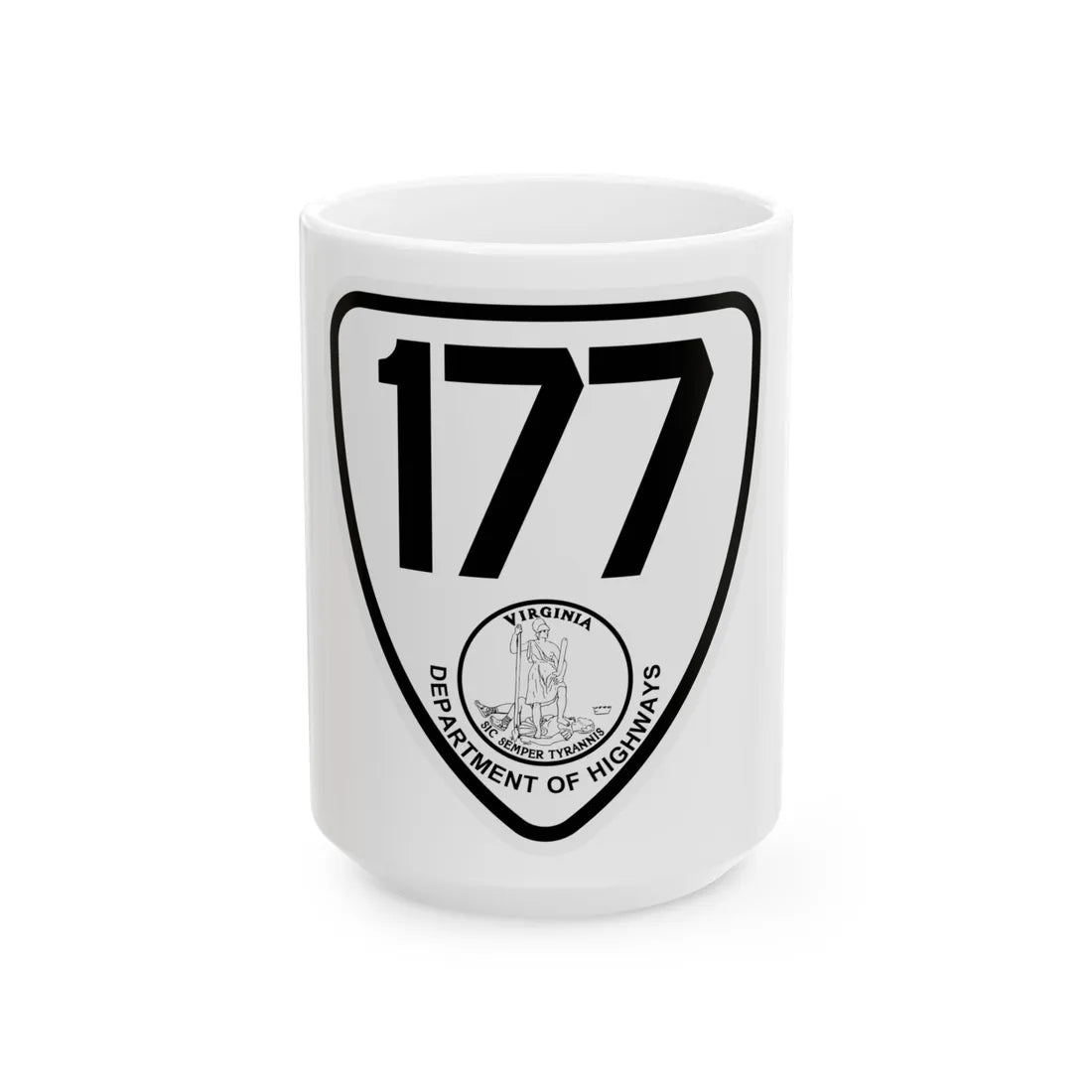 Virginia 177 1924 (Virginia) (Road Sign) White Coffee Mug 15oz - Go Mug Yourself