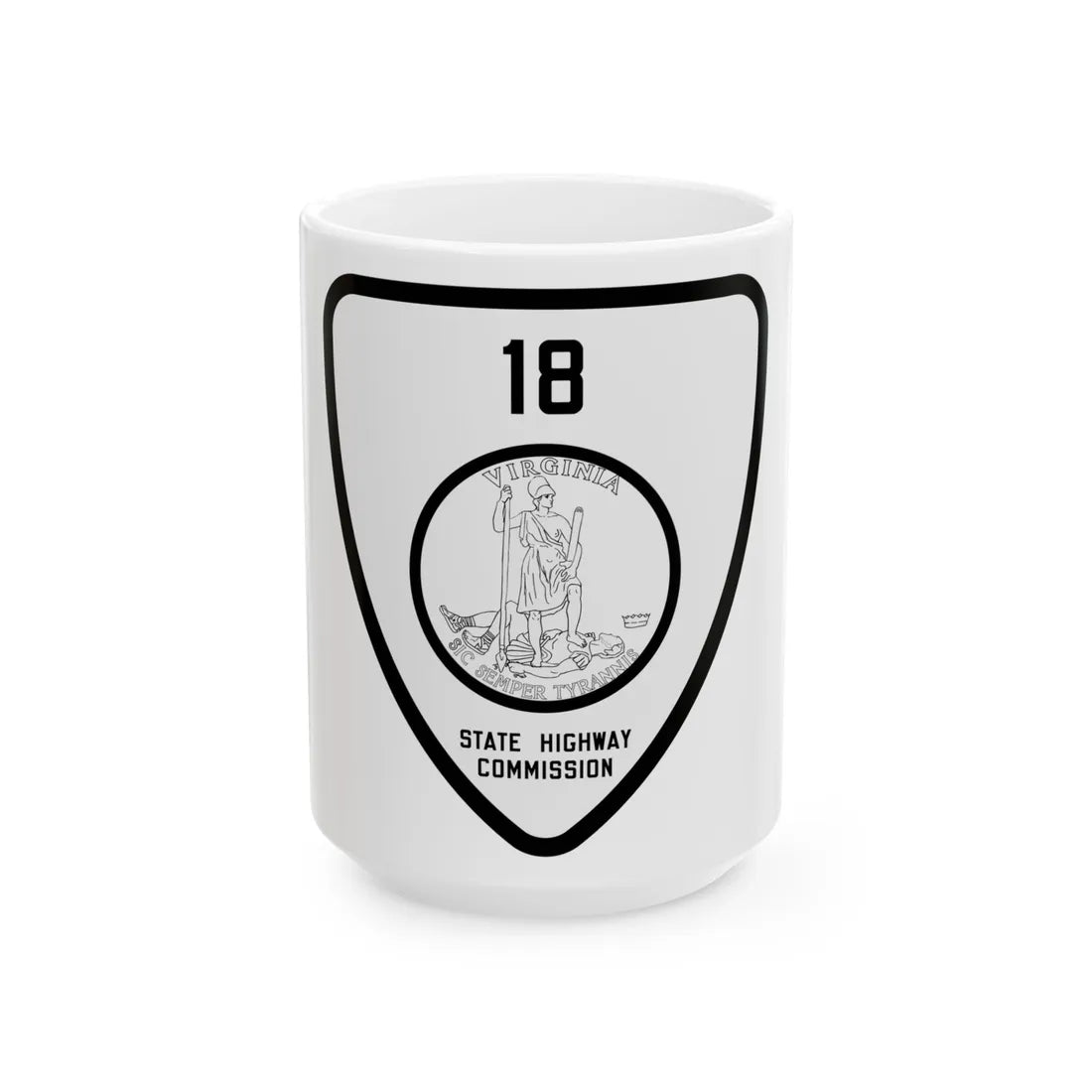 Virginia 18 1918 (Virginia) (Road Sign) White Coffee Mug 15oz - Go Mug Yourself