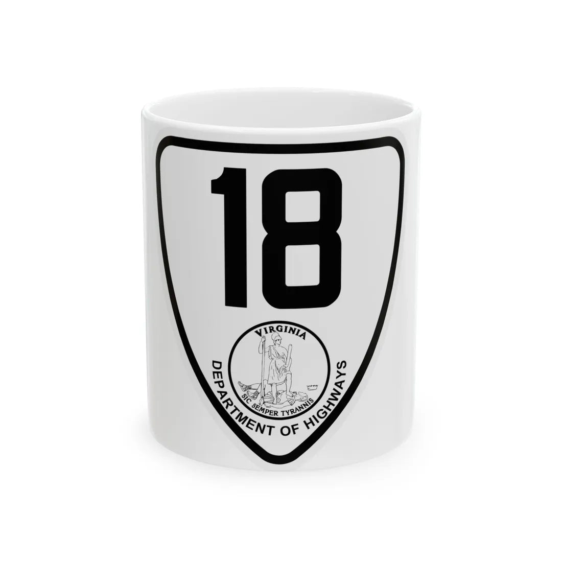 Virginia 18 1924 (Virginia) (Road Sign) White Coffee Mug 11oz - Go Mug Yourself
