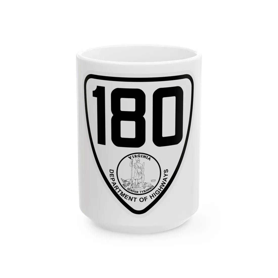 Virginia 180 1924 (Virginia) (Road Sign) White Coffee Mug 15oz - Go Mug Yourself