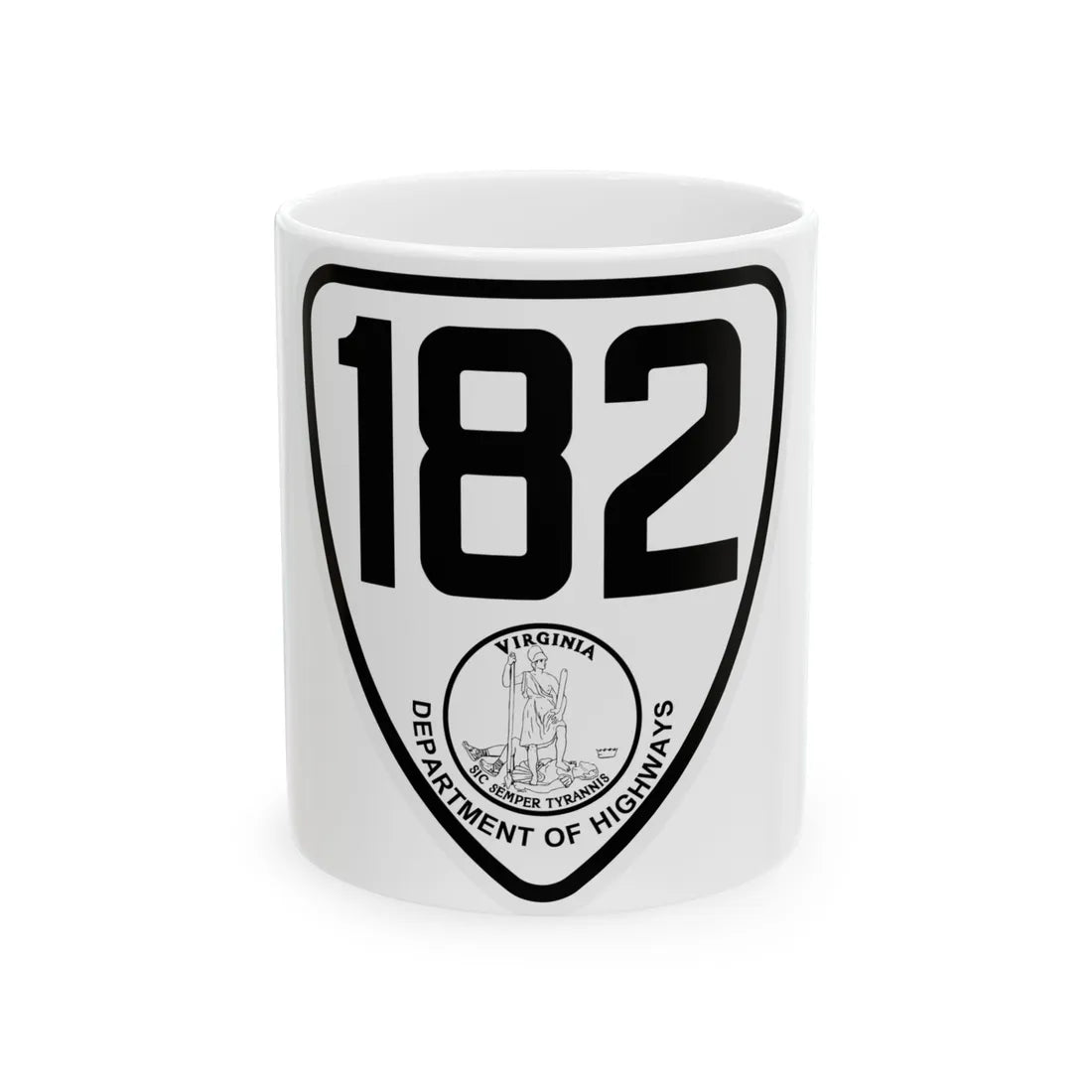 Virginia 182 1924 (Virginia) (Road Sign) White Coffee Mug 11oz - Go Mug Yourself