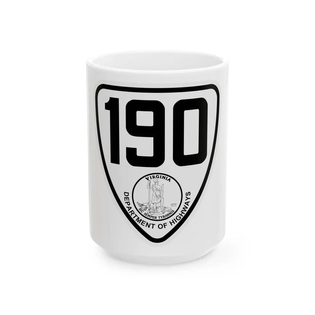 Virginia 190 1924 (Virginia) (Road Sign) White Coffee Mug 15oz - Go Mug Yourself