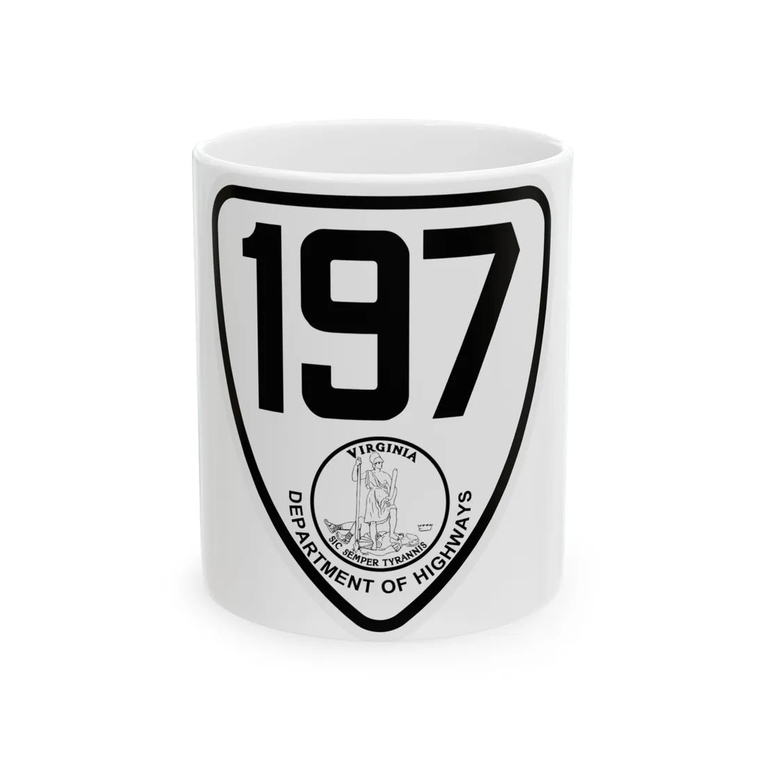 Virginia 197 1924 (Virginia) (Road Sign) White Coffee Mug 11oz - Go Mug Yourself