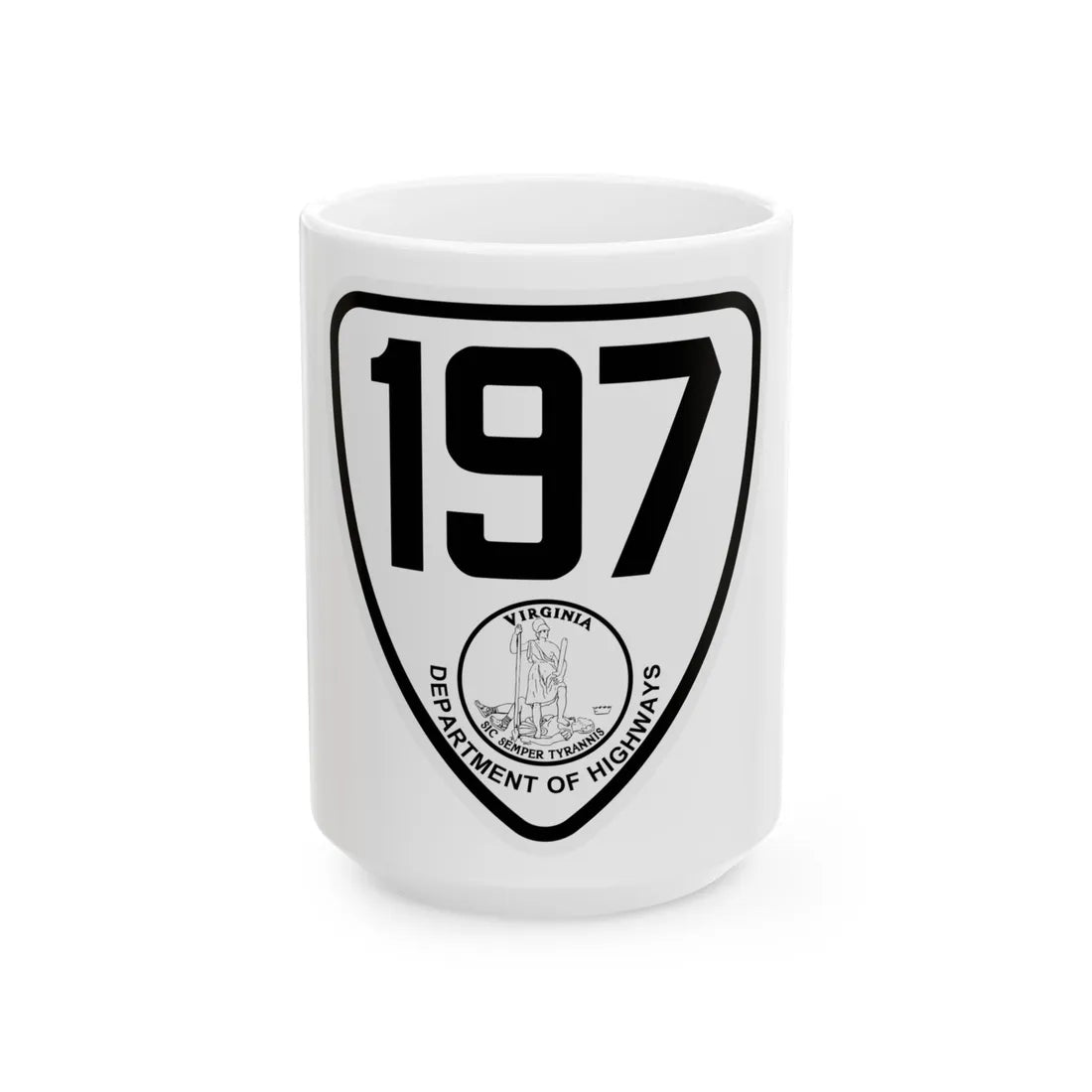 Virginia 197 1924 (Virginia) (Road Sign) White Coffee Mug 15oz - Go Mug Yourself