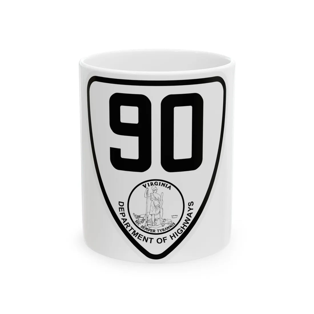 Virginia 90 1924 (Virginia) (Road Sign) White Coffee Mug 11oz - Go Mug Yourself