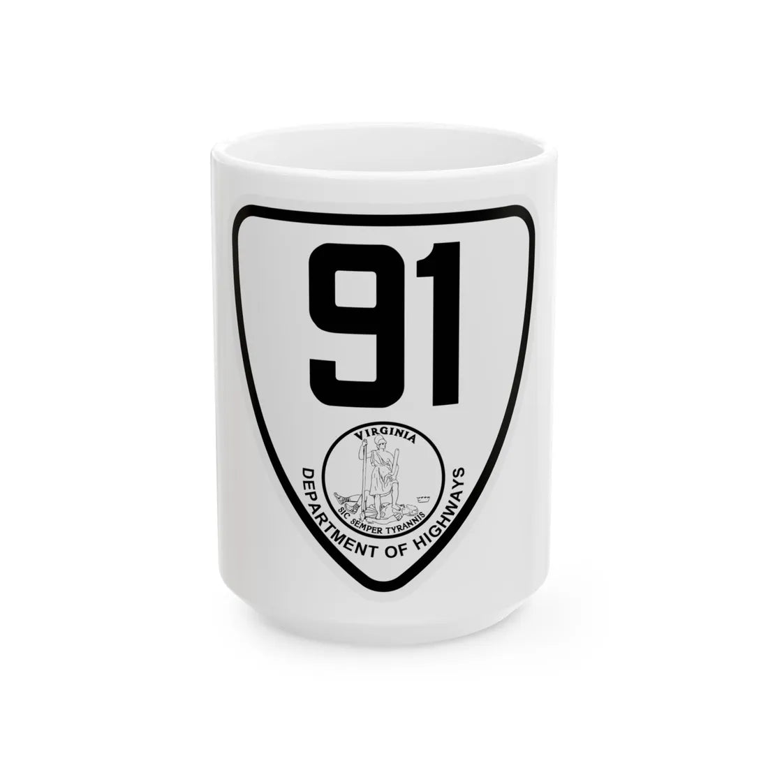 Virginia 91 1924 (Virginia) (Road Sign) White Coffee Mug 15oz - Go Mug Yourself