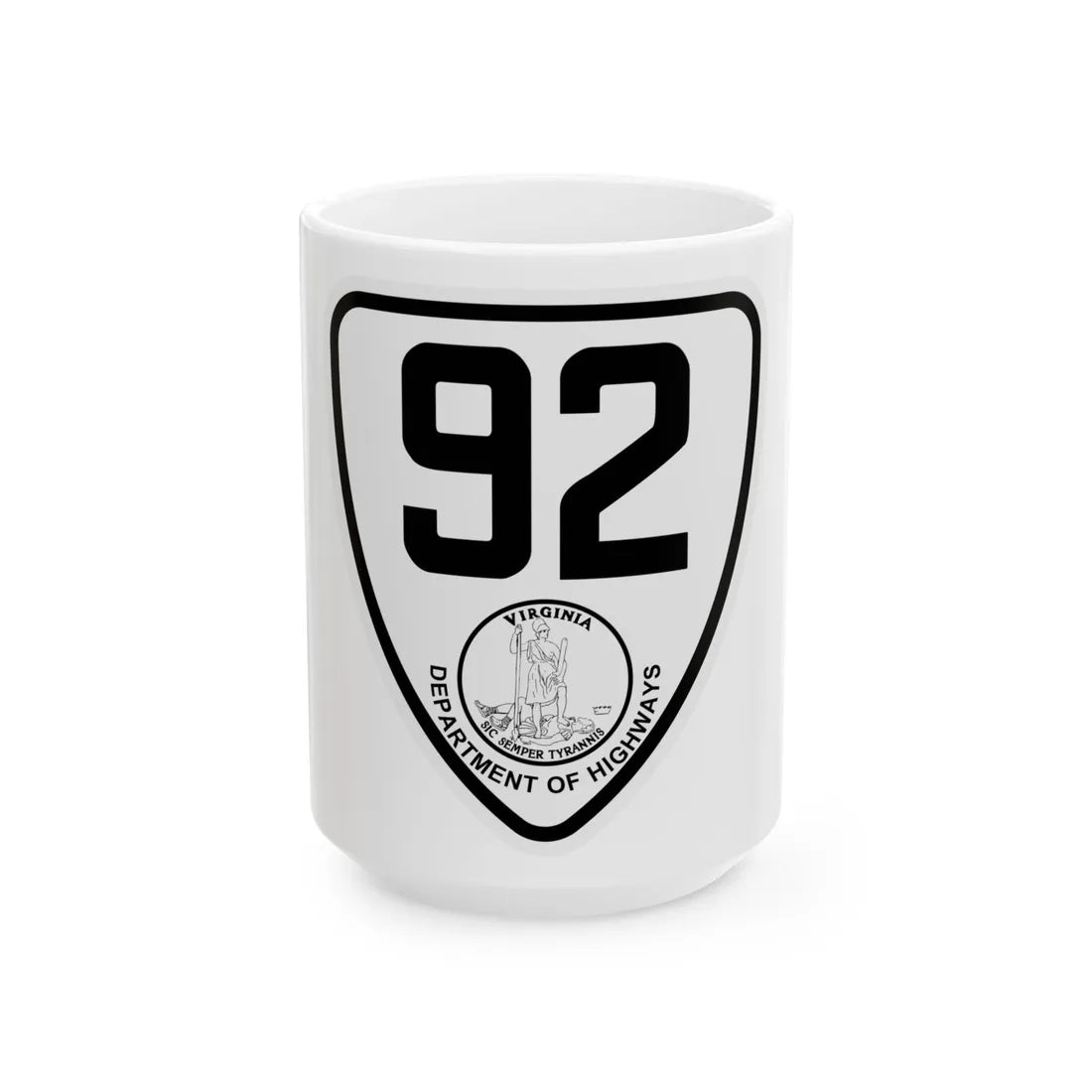 Virginia 92 1924 (Virginia) (Road Sign) White Coffee Mug 15oz - Go Mug Yourself