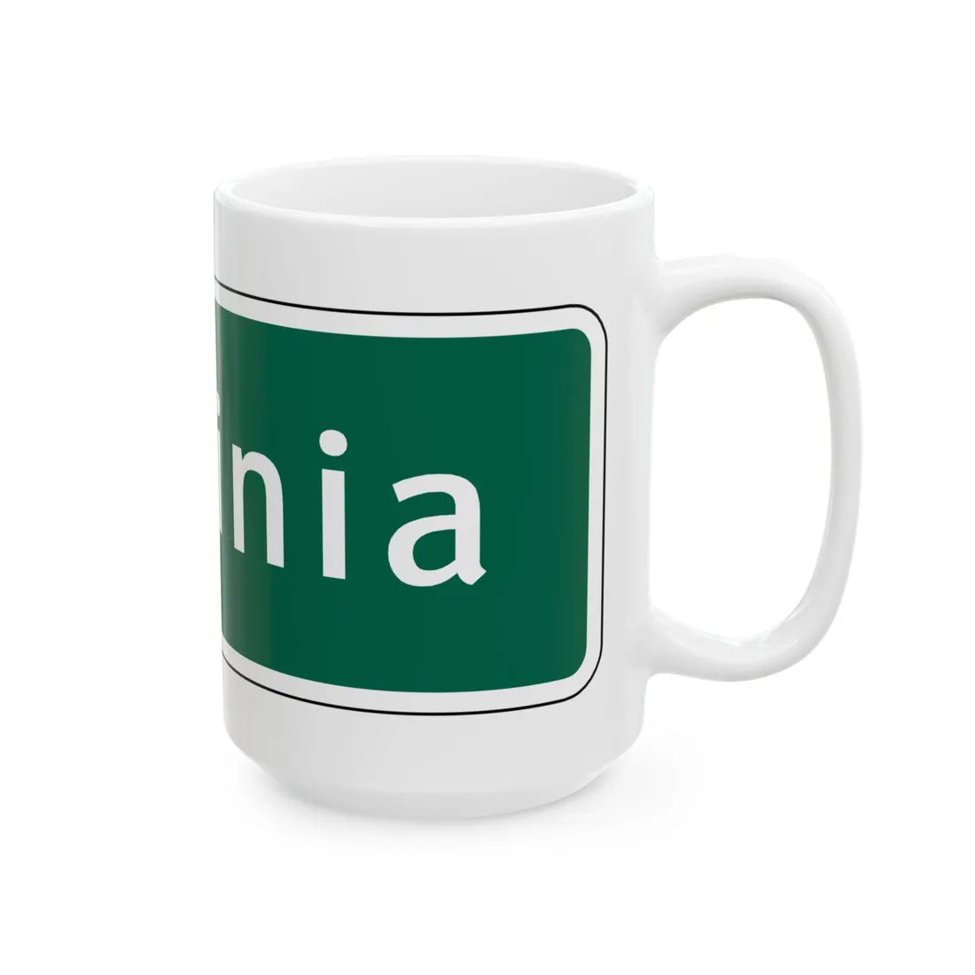 Virginia I-V1a (Virginia) (Road Sign) White Coffee Mug - Go Mug Yourself