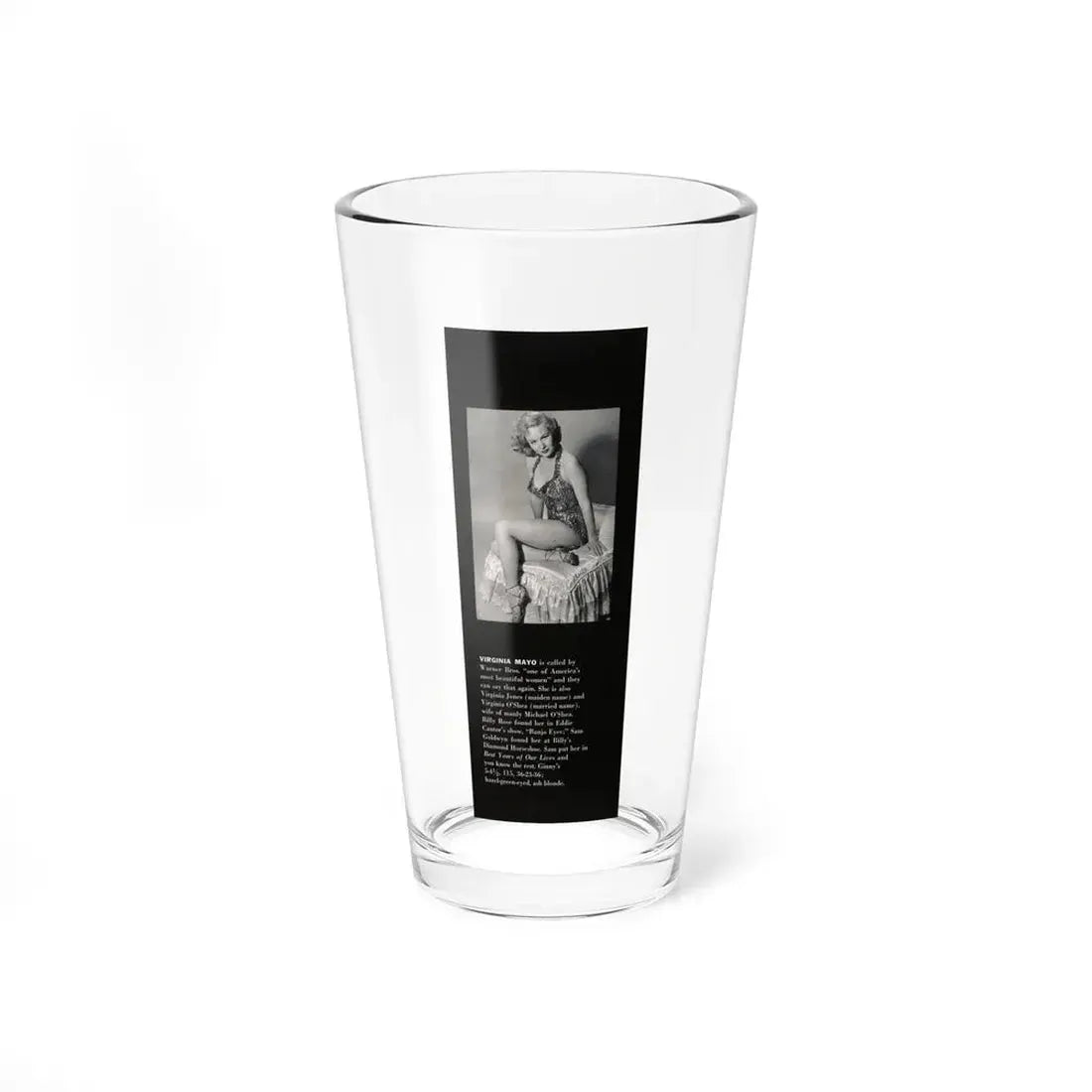 Virginia Mayo #224 - Modern Screen Pin-Ups Magazine Issue #01 (Vintage Female Icon) Pint Glass 16oz 16oz - Go Mug Yourself