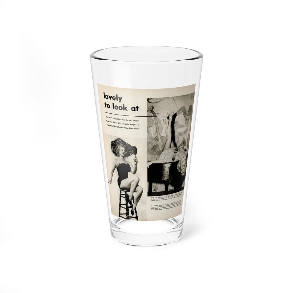 Virginia Mayo #227 - 1 Page, Medium Sized 2 B&W Photos & Captions from Movie Star Magazine Circa Late '40s (Vintage Female Icon) Pint Glass 16oz 16oz - Go Mug Yourself