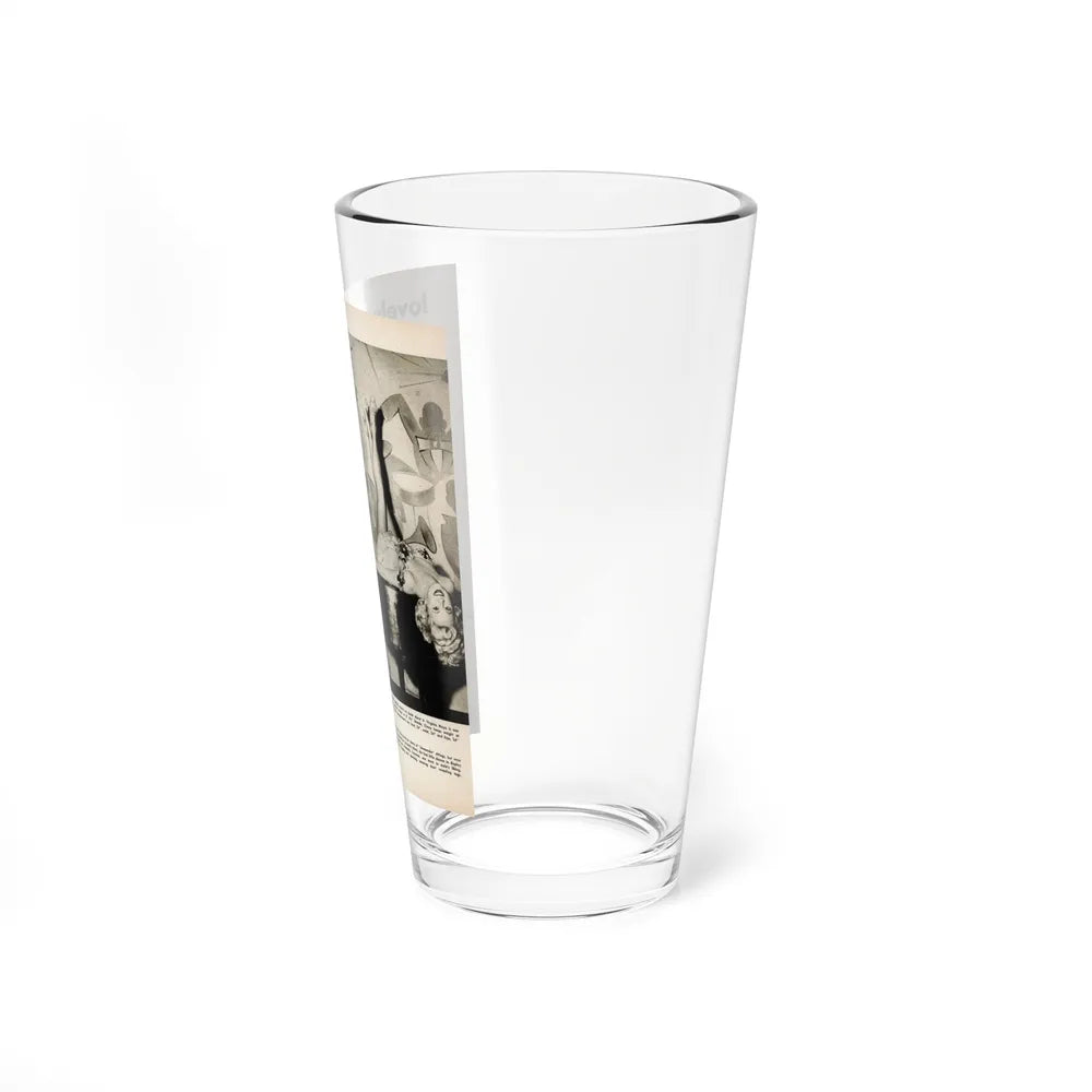 Virginia Mayo #227 - 1 Page, Medium Sized 2 B&W Photos & Captions from Movie Star Magazine Circa Late '40s (Vintage Female Icon) Pint Glass 16oz - Go Mug Yourself