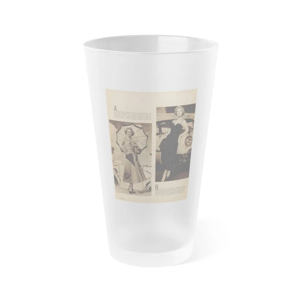 Virginia Mayo #232 - 1 Page, 2 Medium B&W Photos & 2 Short Articles (Vintage Female Icon) Frosted Pint Glass 16oz-16oz-Frosted-Go Mug Yourself