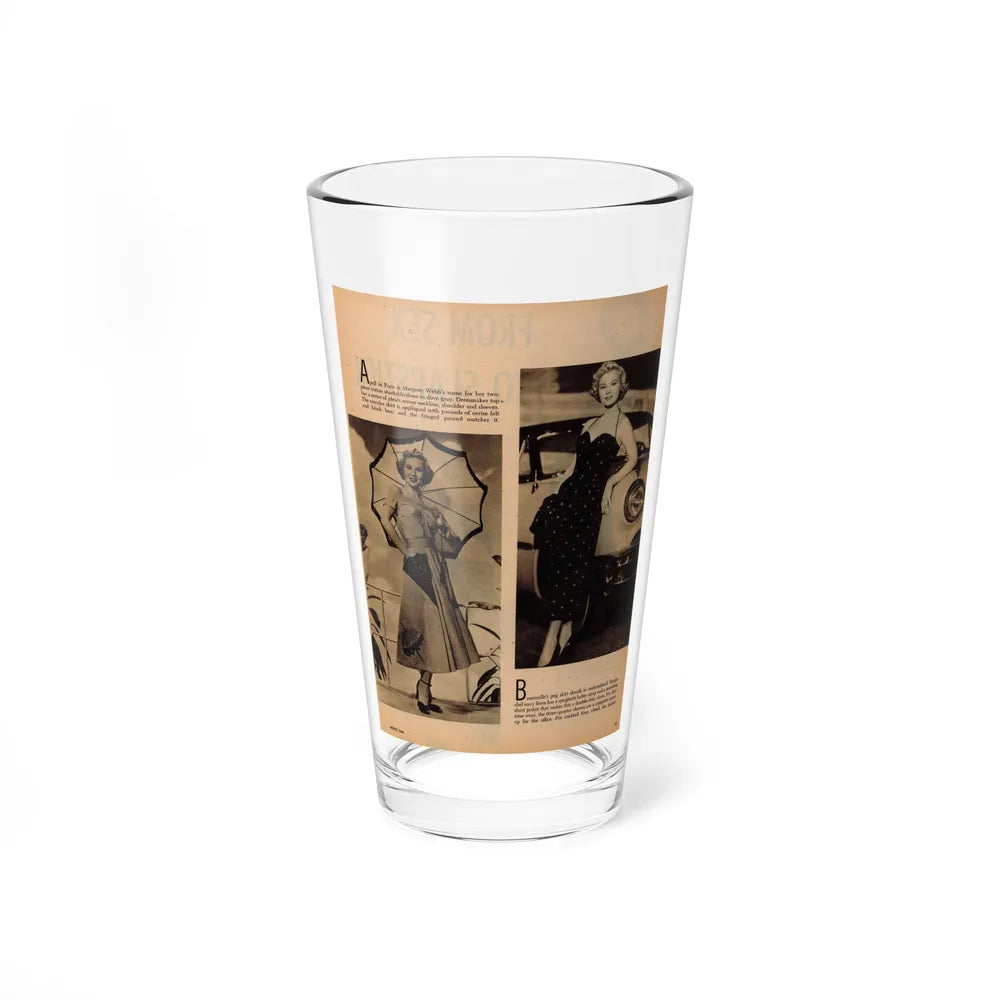 Virginia Mayo #232 - 1 Page, 2 Medium B&W Photos & 2 Short Articles (Vintage Female Icon) Pint Glass 16oz 16oz - Go Mug Yourself