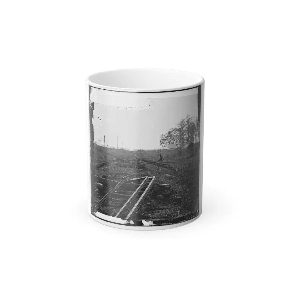Virginia. Tracks of the Orange & Alexandria Railroad, Destroyed by the Confederates Between Bristow Station and the Rappahannock (U.S. Civil War) Color Changing Coffee Mug 11oz-11oz-Go Mug Yourself