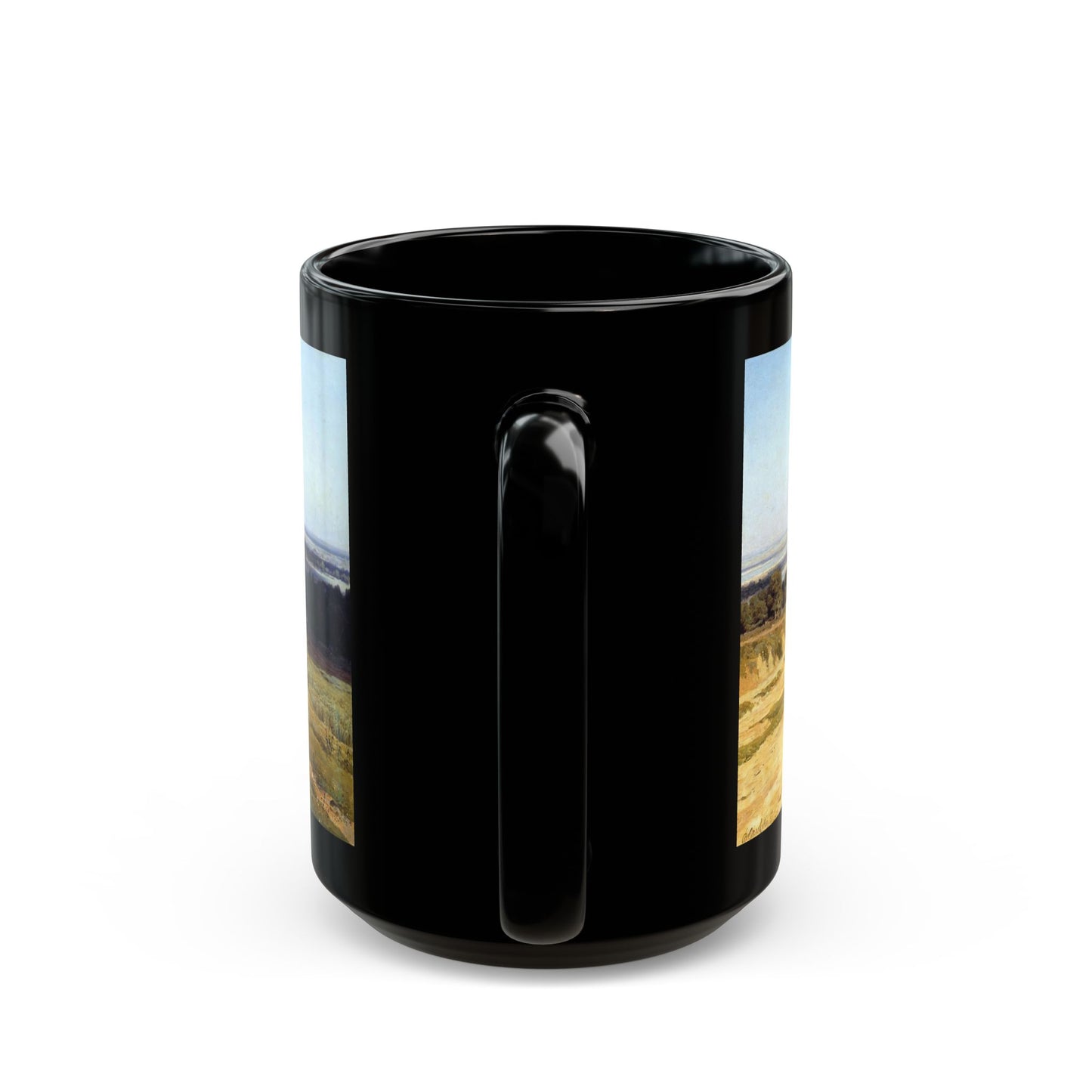Vladimir Orlovsky (1842-1914) Landscape in Ukraine - Black Coffee Mug-Go Mug Yourself