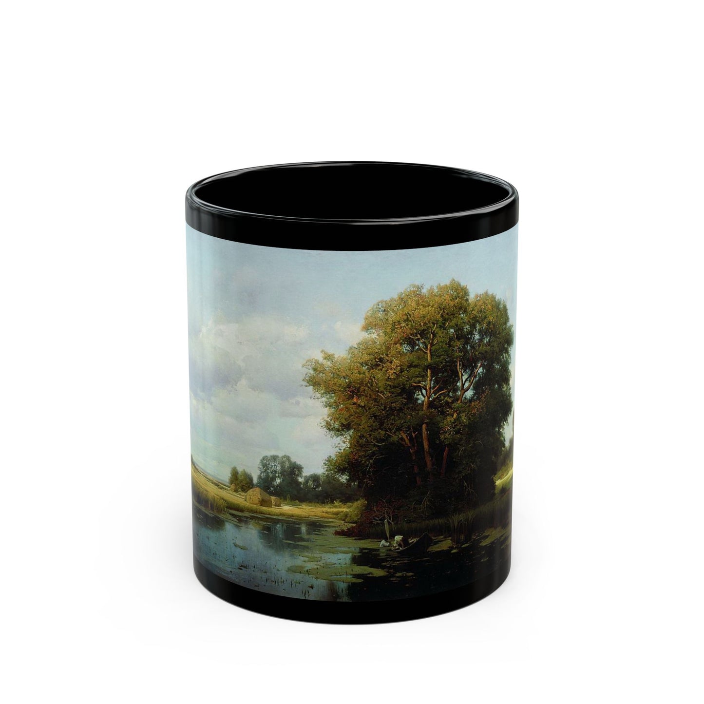 Vladimir Orlovsky (1842-1914) Landscape with Marsh - Black Coffee Mug-11oz-Go Mug Yourself