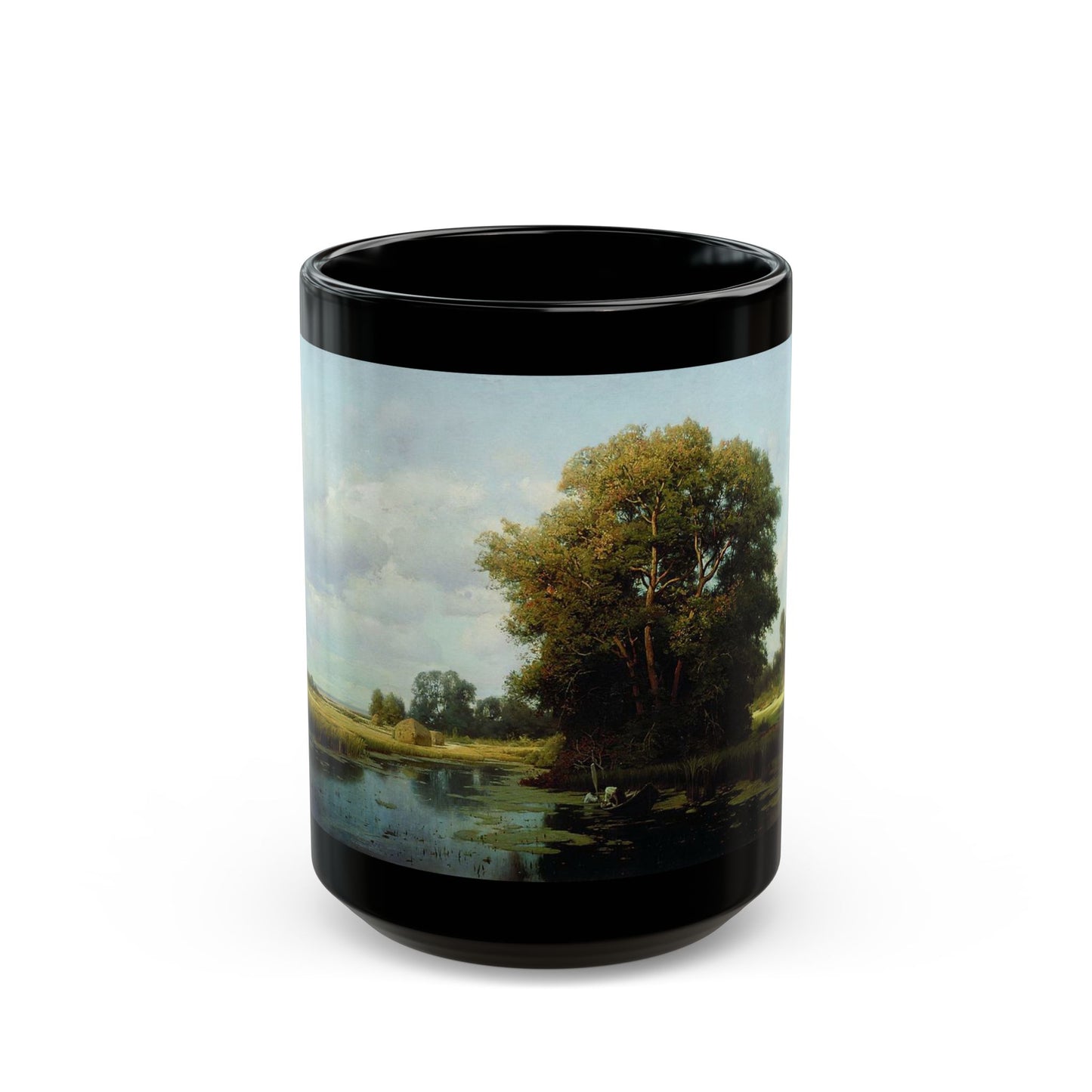 Vladimir Orlovsky (1842-1914) Landscape with Marsh - Black Coffee Mug-15oz-Go Mug Yourself