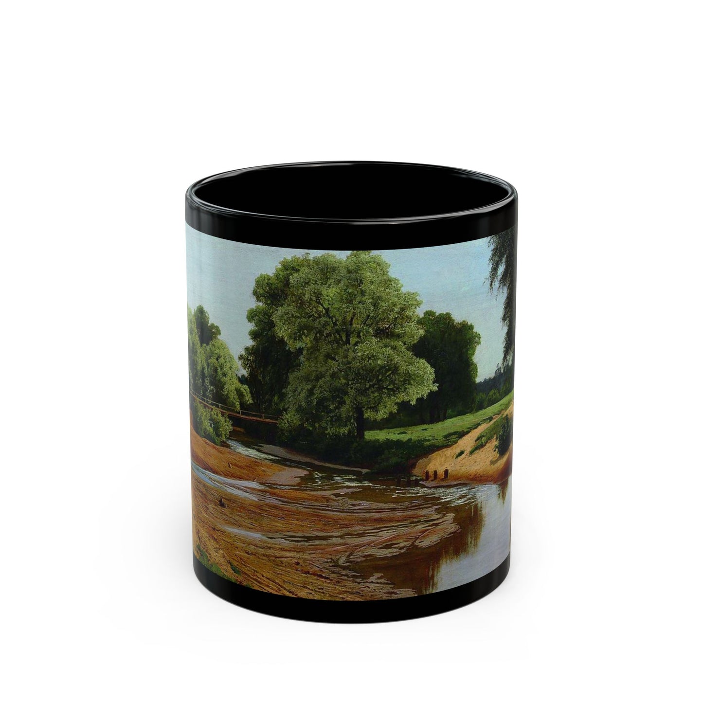 Vladimir Orlovsky (1842-1914) Summer Landscape - 1877 - Black Coffee Mug-11oz-Go Mug Yourself