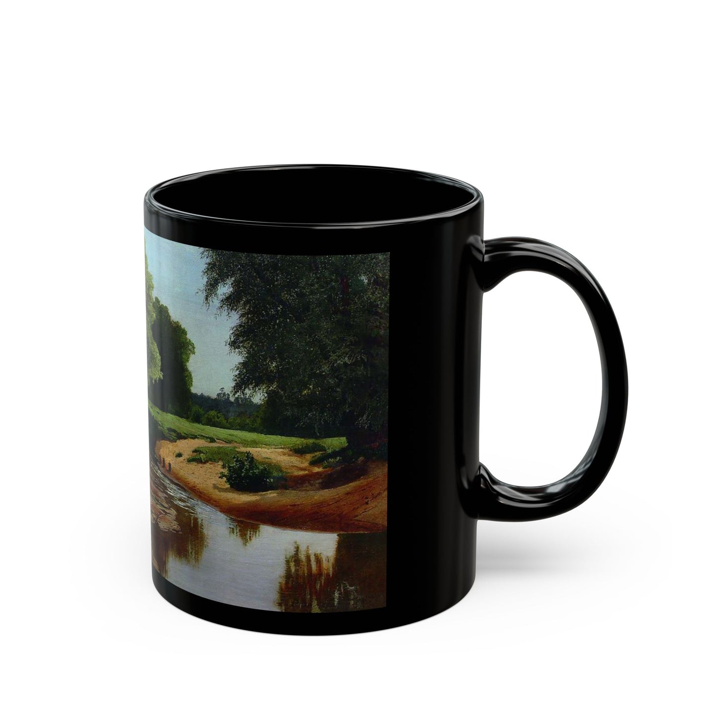 Vladimir Orlovsky (1842-1914) Summer Landscape - 1877 - Black Coffee Mug-Go Mug Yourself