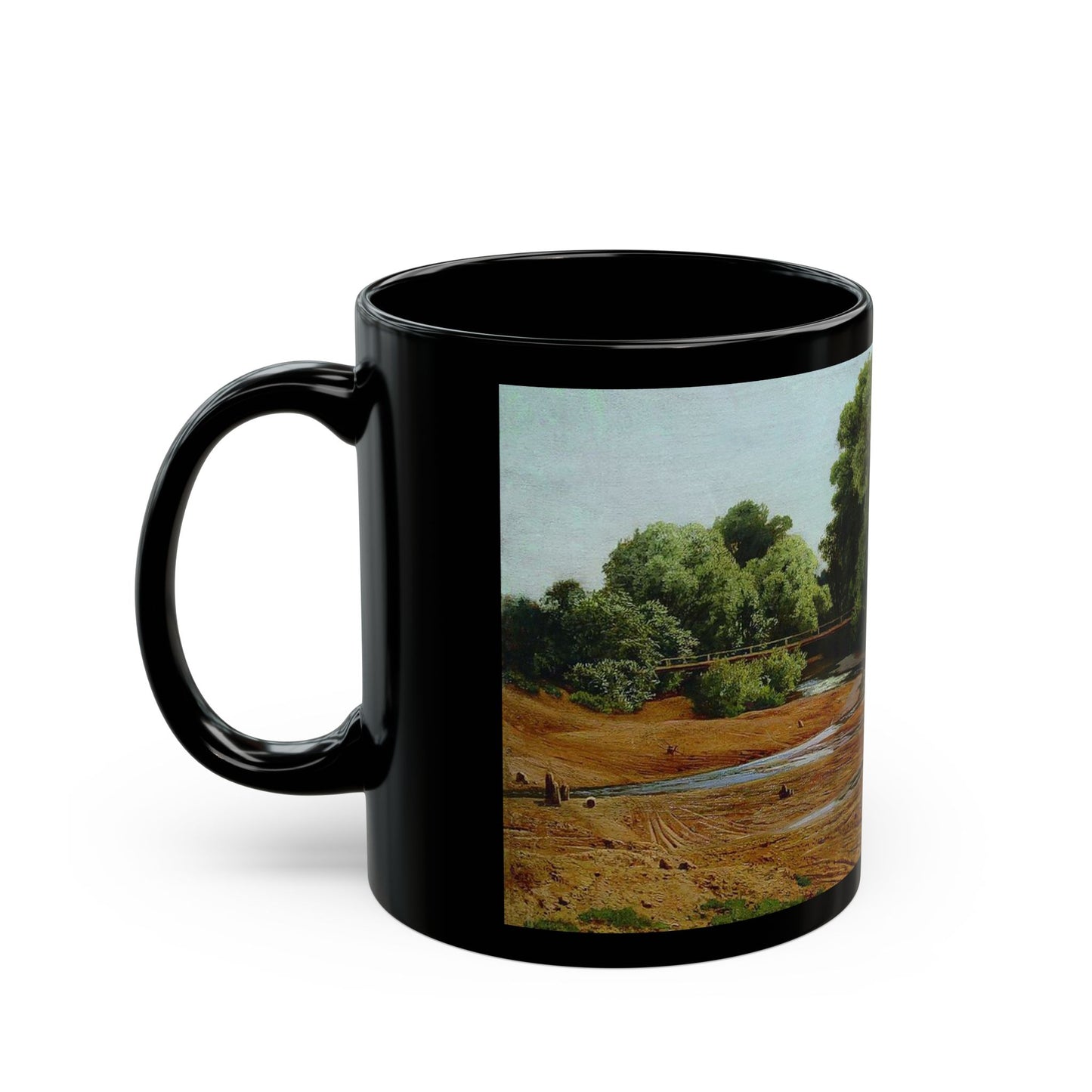 Vladimir Orlovsky (1842-1914) Summer Landscape - 1877 - Black Coffee Mug-Go Mug Yourself