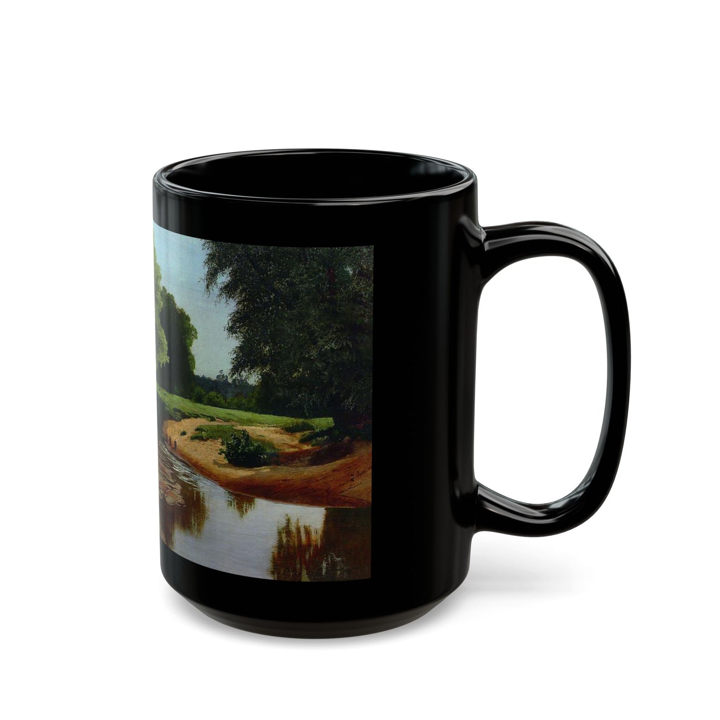 Vladimir Orlovsky (1842-1914) Summer Landscape - 1877 - Black Coffee Mug-Go Mug Yourself