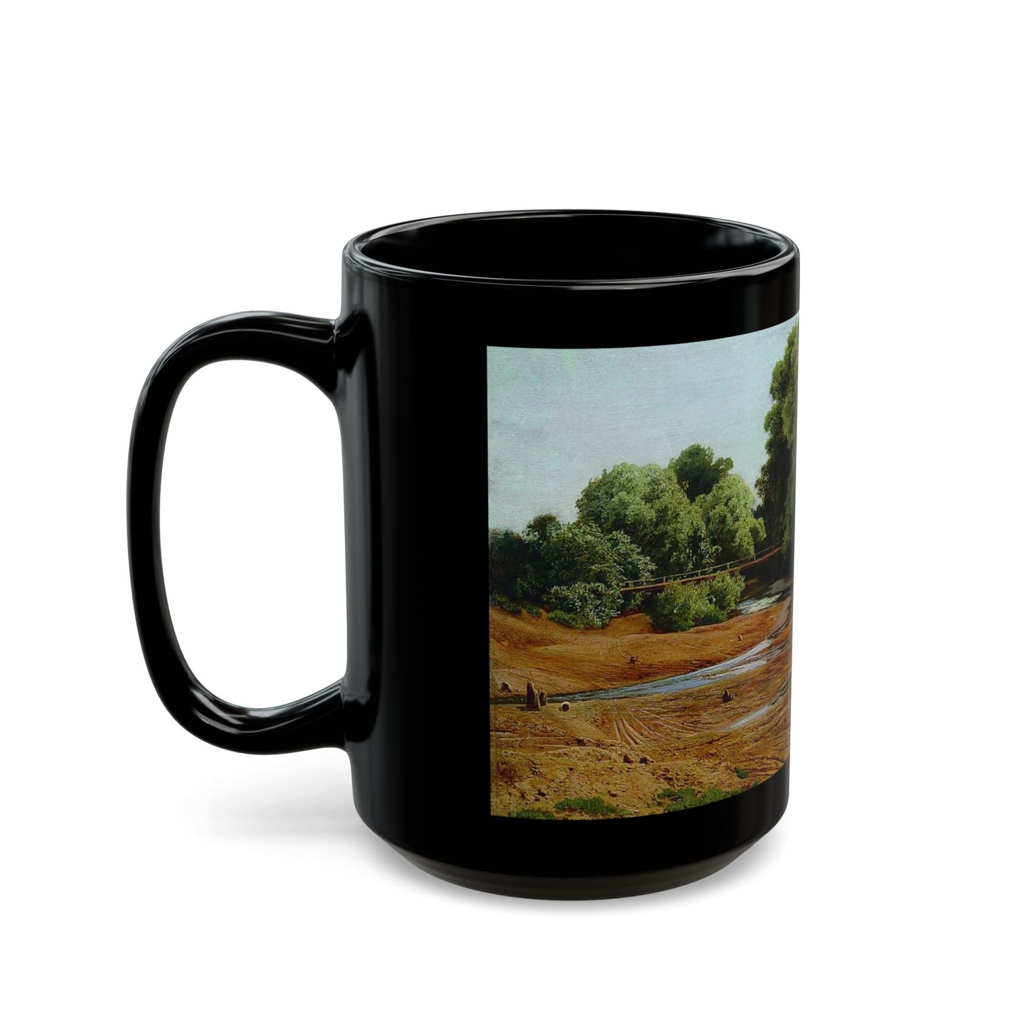 Vladimir Orlovsky (1842-1914) Summer Landscape - 1877 - Black Coffee Mug-Go Mug Yourself