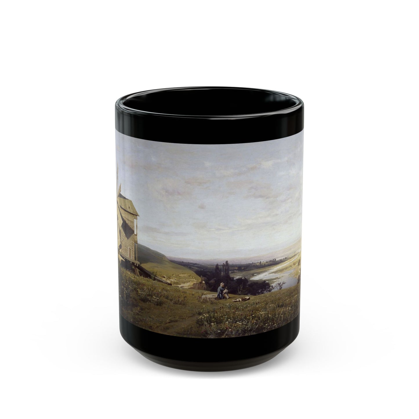Vladimir Orlovsky (1842-1914) Ukranian Landscape -1882 - Black Coffee Mug-15oz-Go Mug Yourself