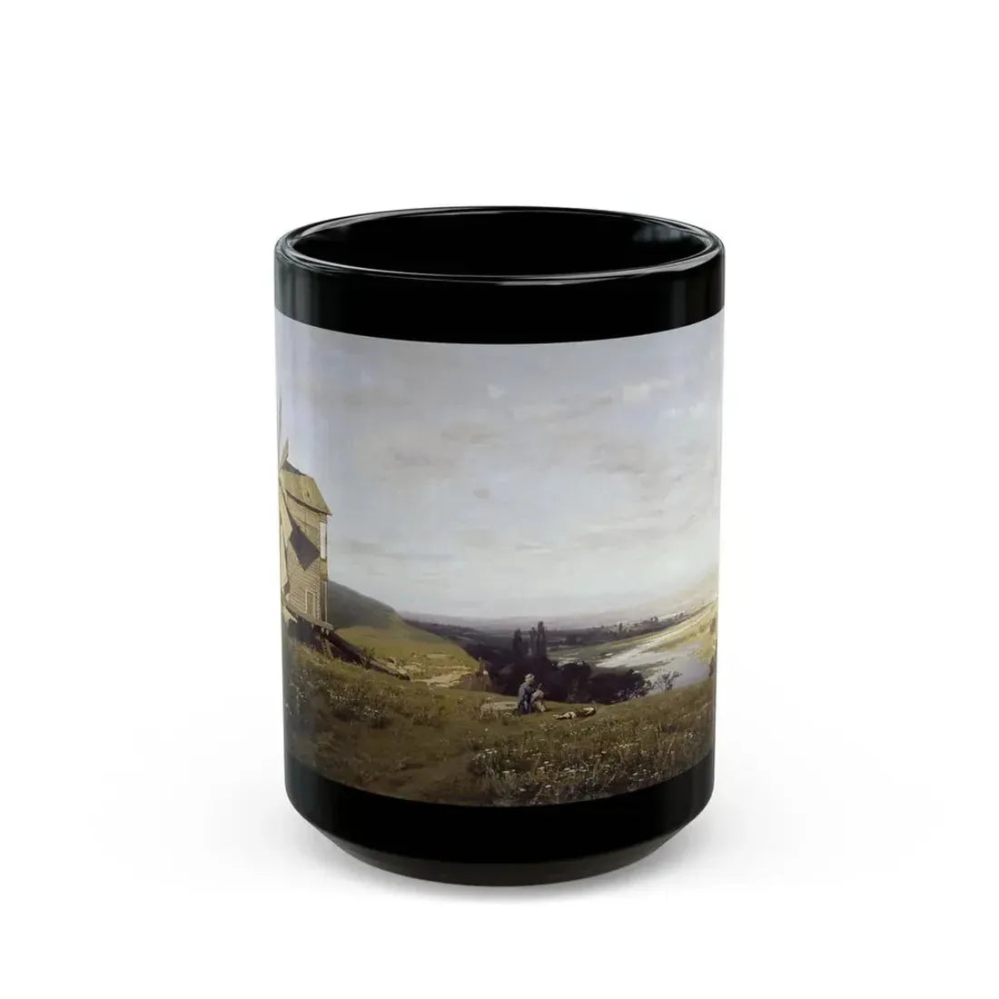 Vladimir Orlovsky (1842-1914) Ukranian Landscape -1882 - Black Coffee Mug 15oz - Go Mug Yourself