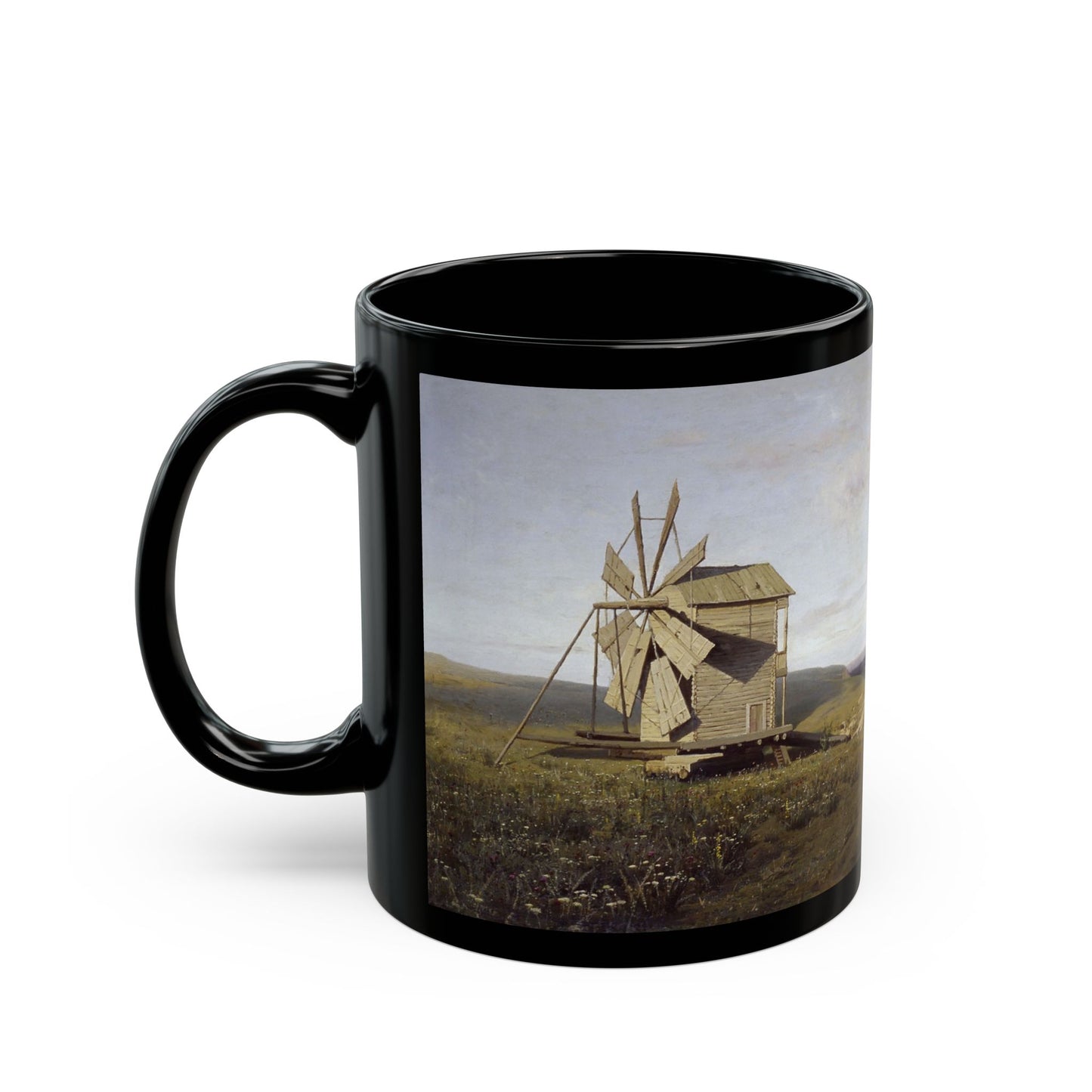 Vladimir Orlovsky (1842-1914) Ukranian Landscape -1882 - Black Coffee Mug-Go Mug Yourself