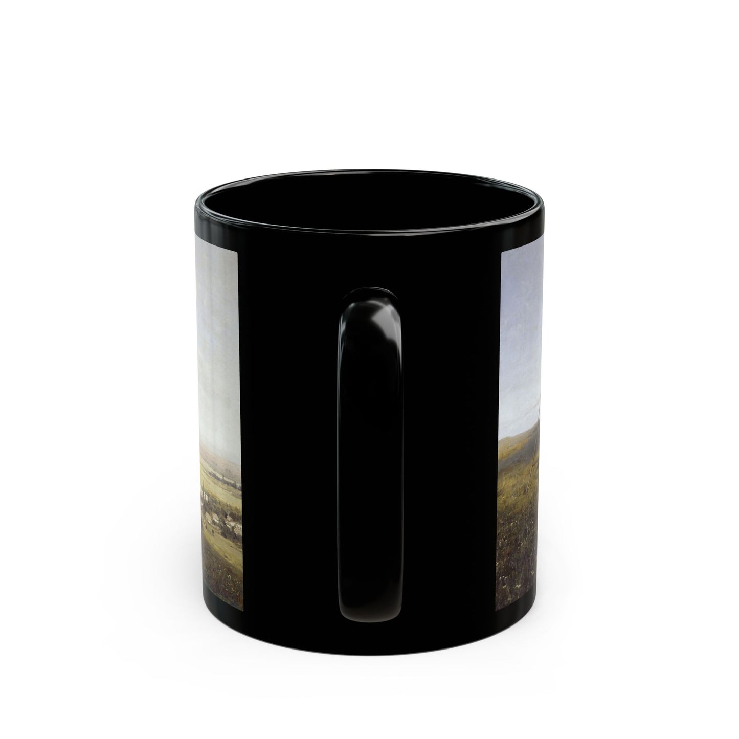 Vladimir Orlovsky (1842-1914) Ukranian Landscape -1882 - Black Coffee Mug-Go Mug Yourself