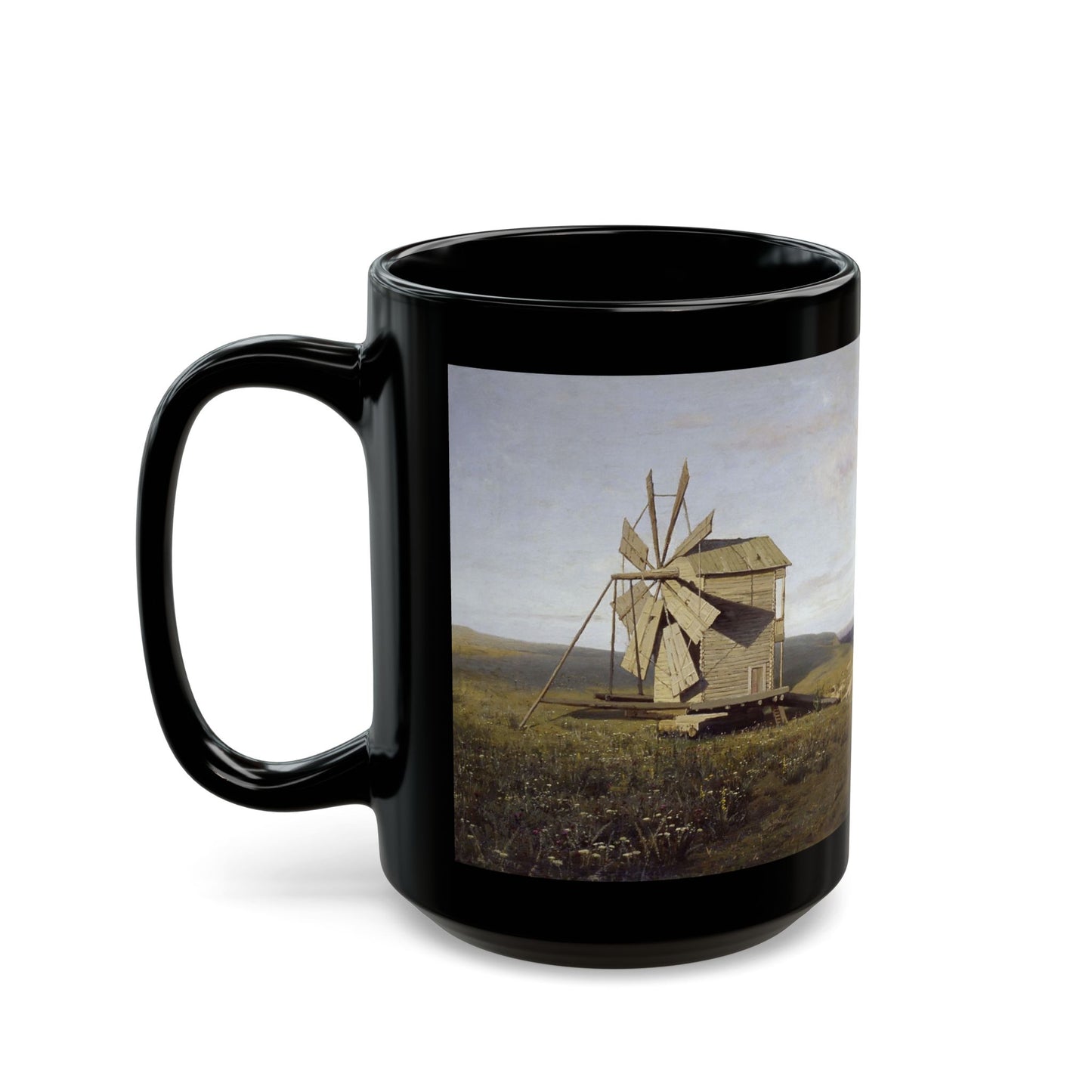 Vladimir Orlovsky (1842-1914) Ukranian Landscape -1882 - Black Coffee Mug-Go Mug Yourself