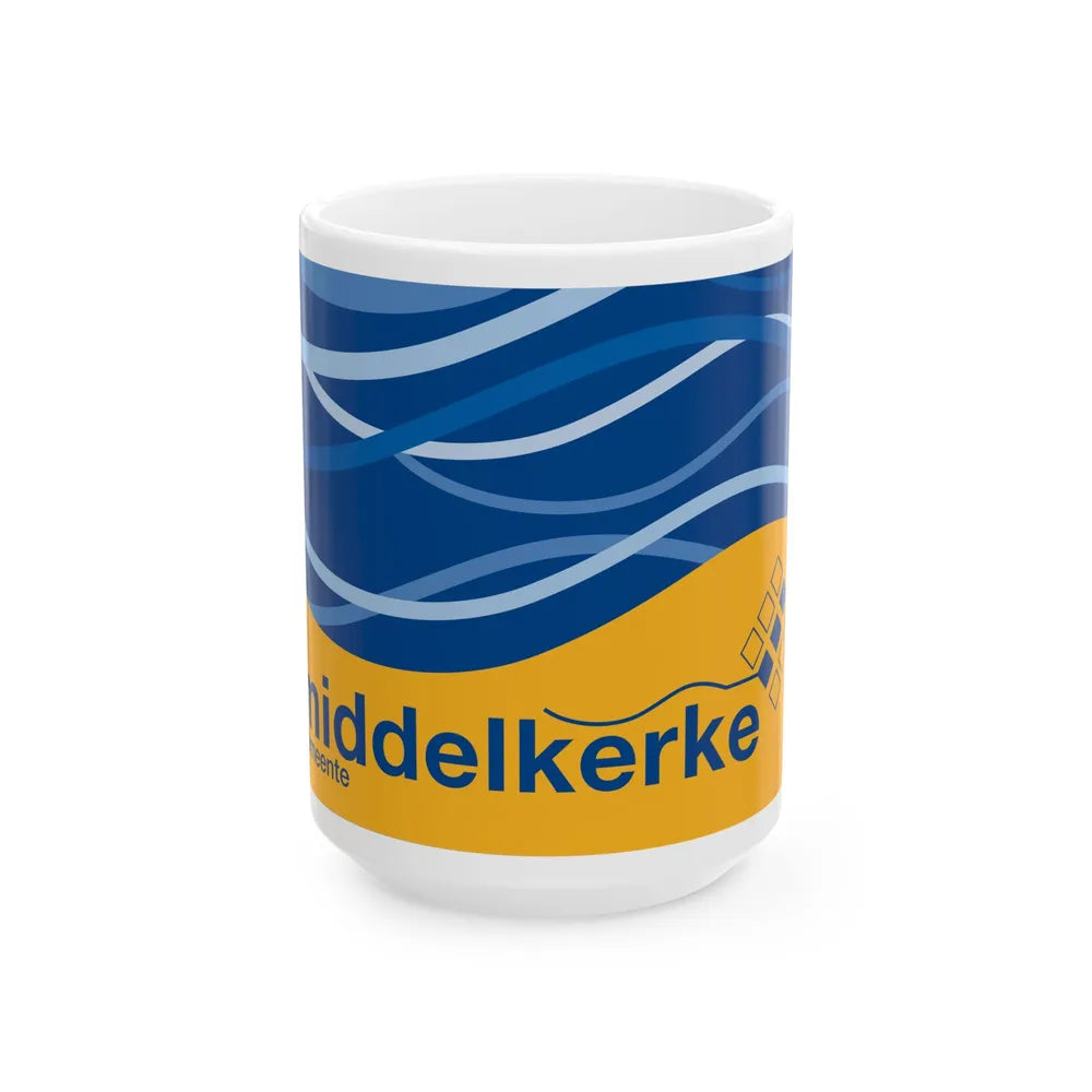 Vlag Middelkerke (Belgium) White Coffee Mug 15oz - Go Mug Yourself