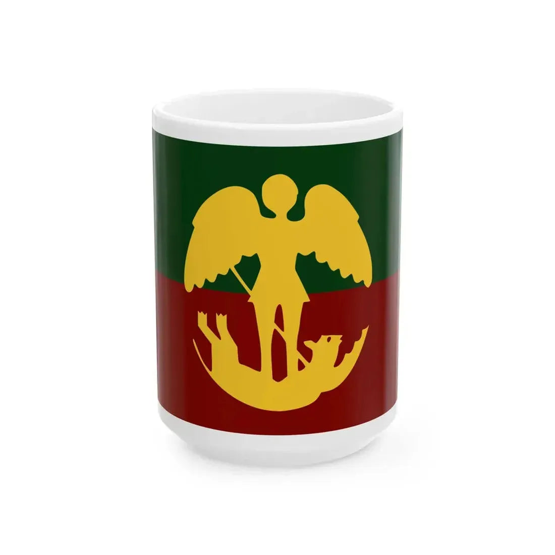 Vlag van Brussel stad (Belgium) White Coffee Mug 15oz - Go Mug Yourself