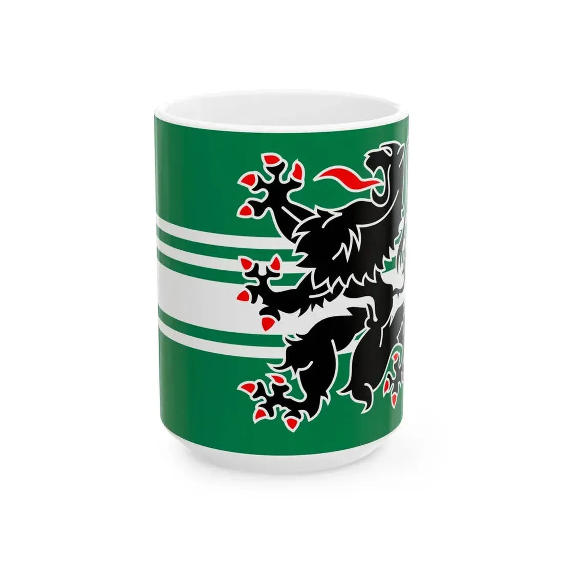 Vlag van Oost-Vlaanderen (Belgium) White Coffee Mug 15oz - Go Mug Yourself