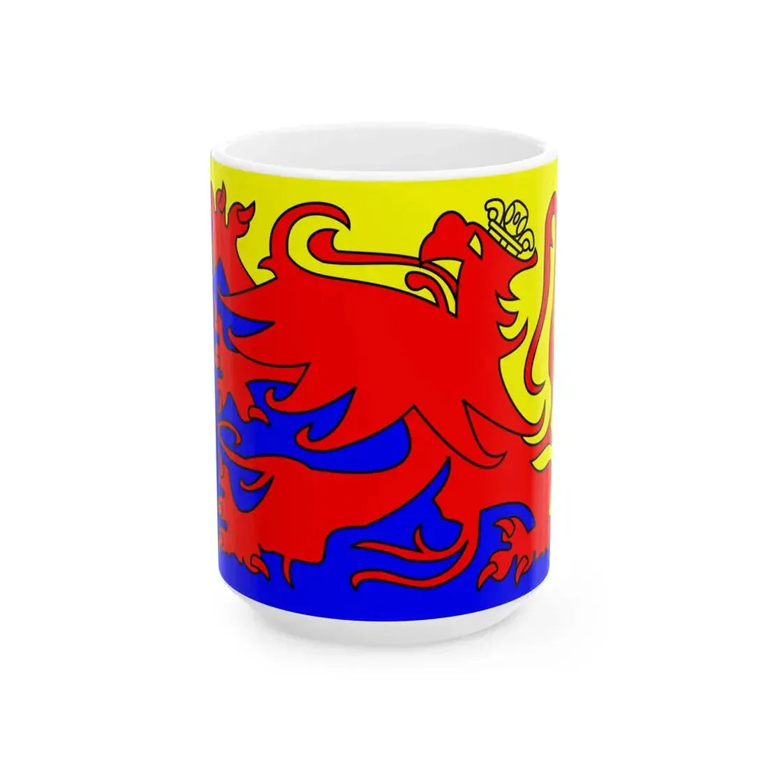 Vlag van Sint-Truiden (Belgium) White Coffee Mug 15oz - Go Mug Yourself