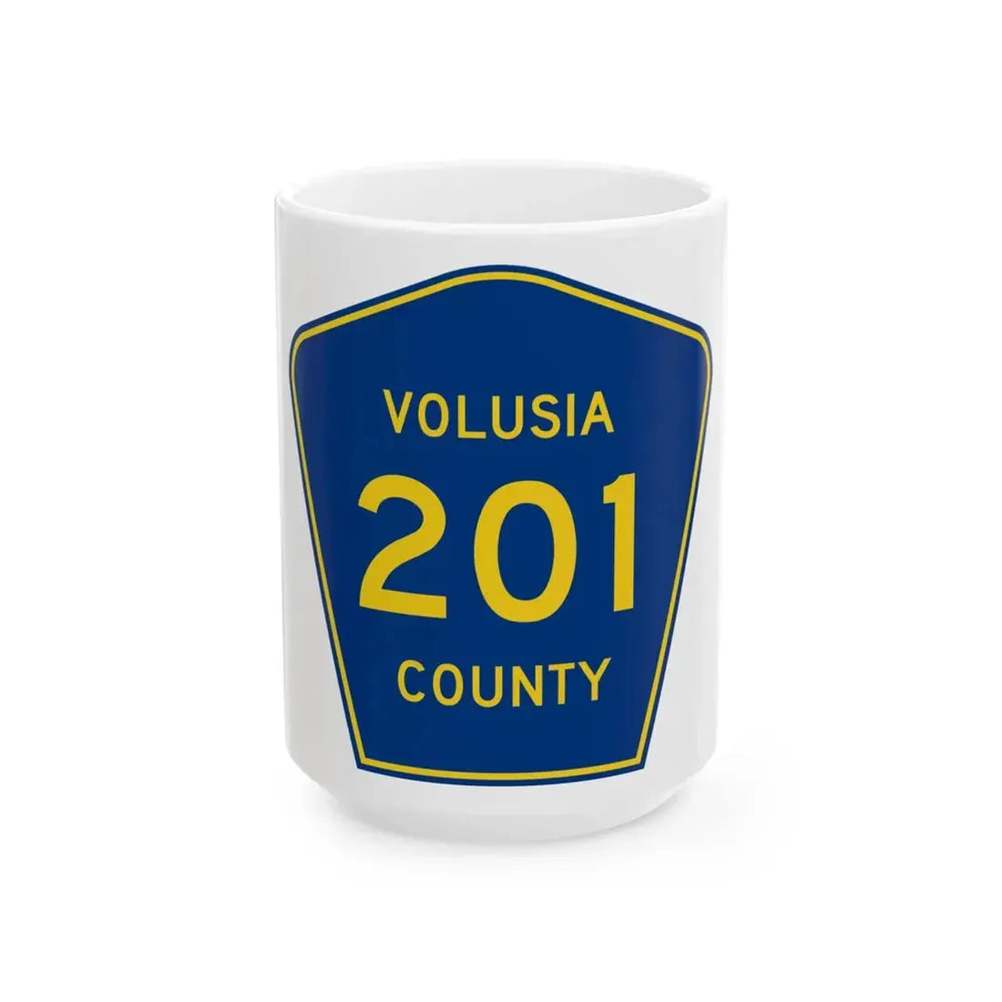 Volusia County 201 (Florida) (Road Sign) White Coffee Mug 15oz - Go Mug Yourself