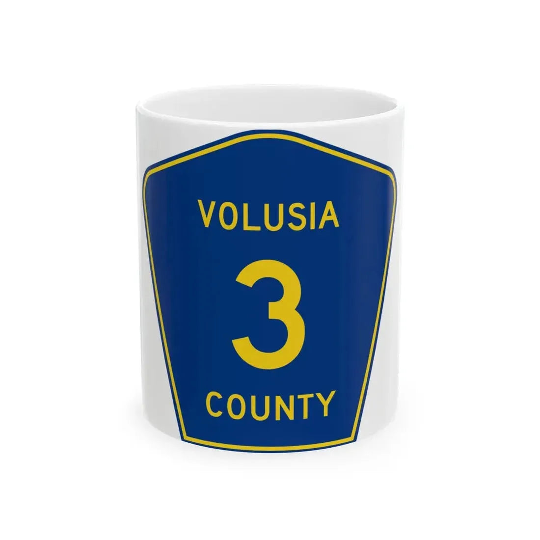 Volusia County 3 (Florida) (Road Sign) White Coffee Mug 11oz - Go Mug Yourself