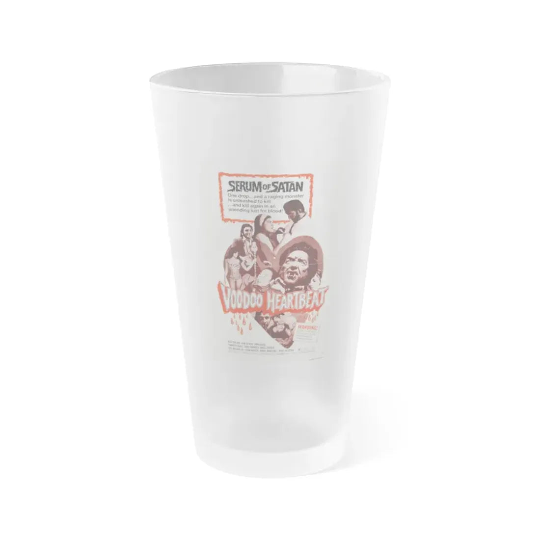 VOODOO HEARTBEAT 1973 Movie Poster - Frosted Pint Glass 16oz 16oz Frosted - Go Mug Yourself