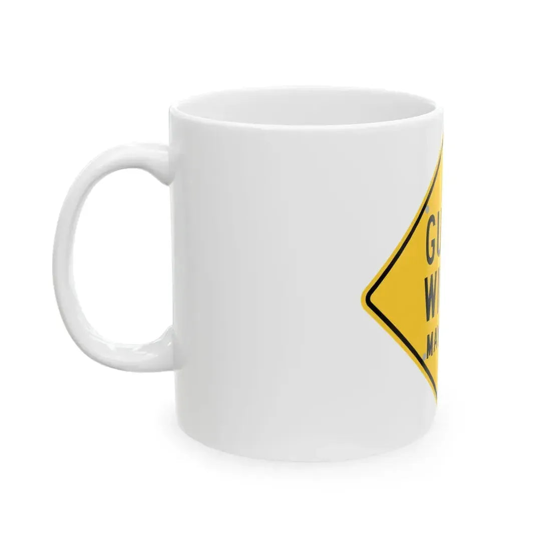 W24-NM-3 (New Mexico) (Road Sign) White Coffee Mug - Go Mug Yourself