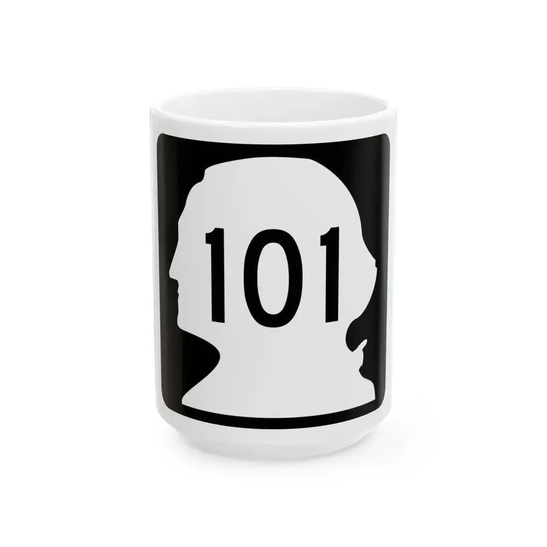 WA-101 (Washington) (Road Sign) White Coffee Mug 15oz - Go Mug Yourself