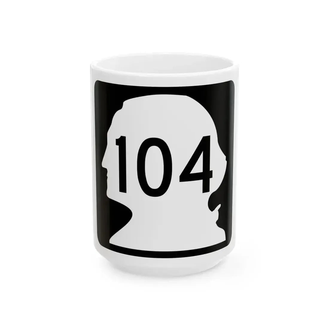 WA-104 (Washington) (Road Sign) White Coffee Mug 15oz - Go Mug Yourself