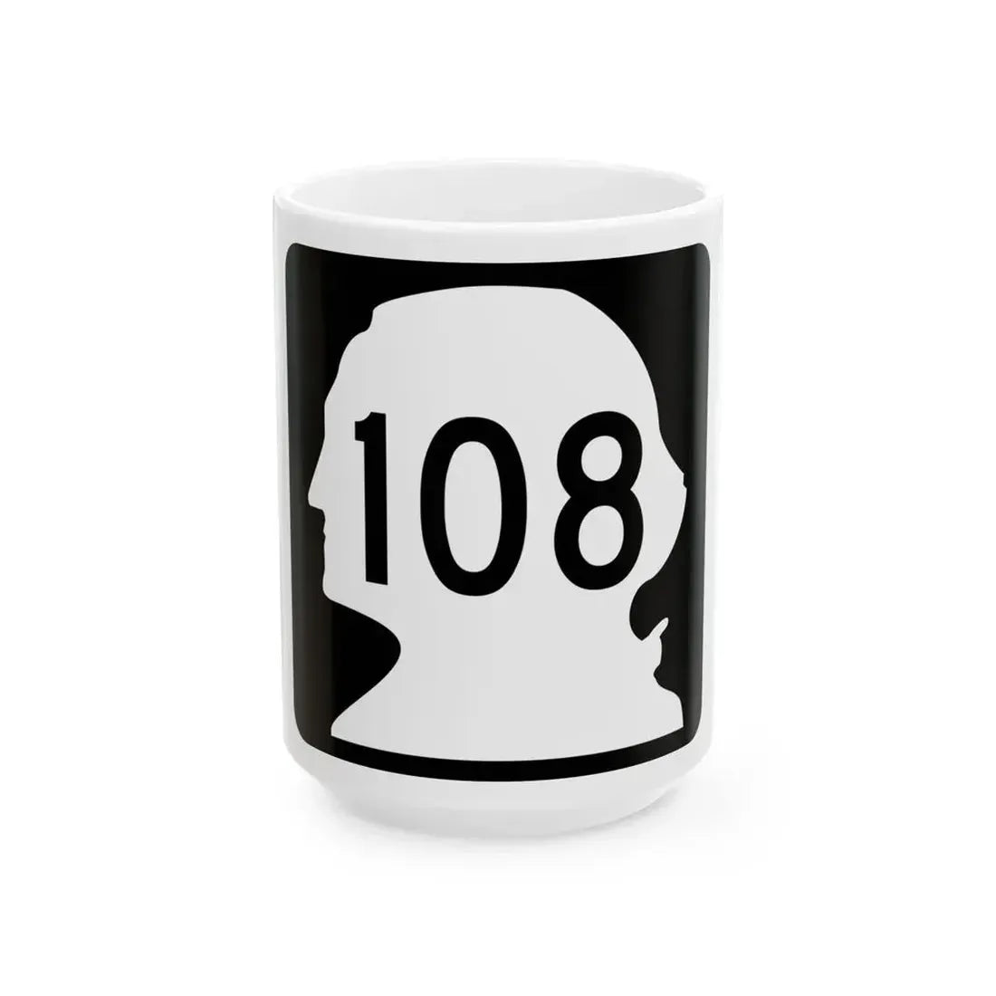 WA-108 (Washington) (Road Sign) White Coffee Mug 15oz - Go Mug Yourself