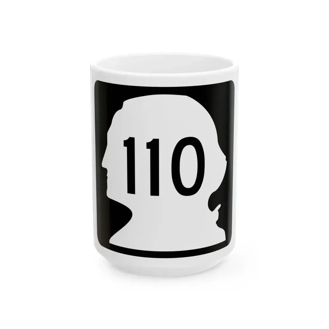 WA-110 (Washington) (Road Sign) White Coffee Mug 15oz - Go Mug Yourself