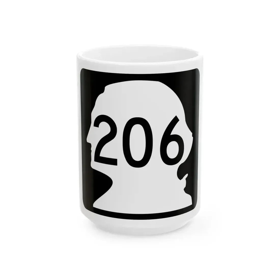 WA-206 (Washington) (Road Sign) White Coffee Mug 15oz - Go Mug Yourself