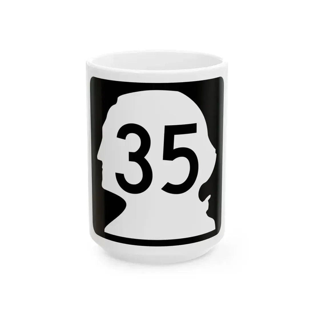 WA-35 (Washington) (Road Sign) White Coffee Mug 15oz - Go Mug Yourself