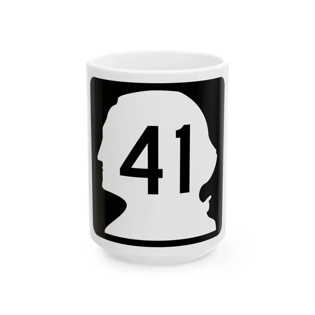 WA-41 (Washington) (Road Sign) White Coffee Mug 15oz - Go Mug Yourself