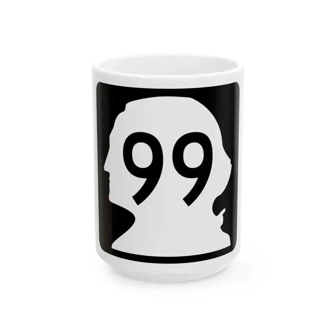 WA-99 (Washington) (Road Sign) White Coffee Mug 15oz - Go Mug Yourself