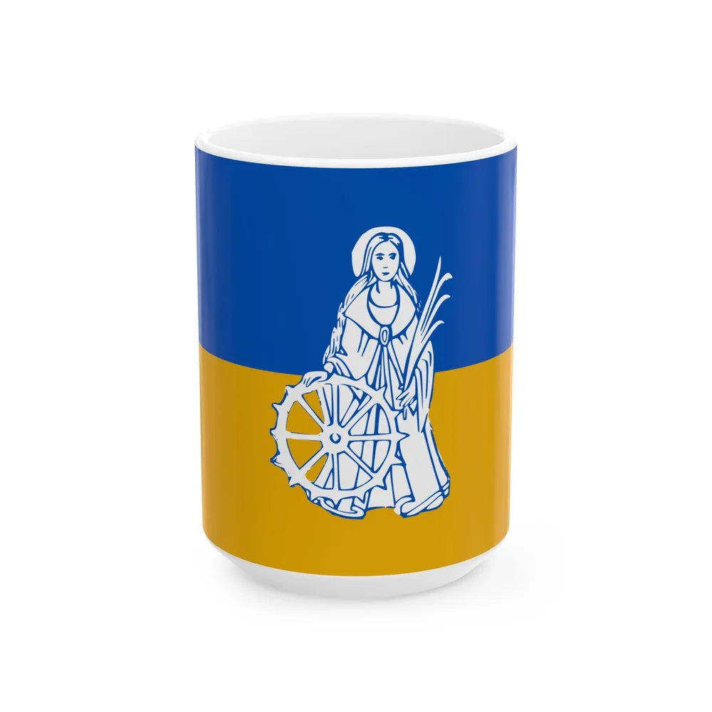 Wachtebeke vlag (Belgium) White Coffee Mug 15oz - Go Mug Yourself